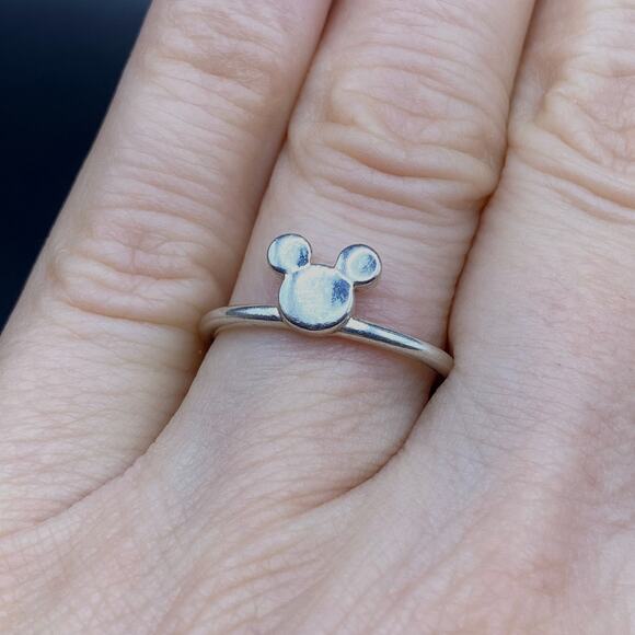 PANDORA Disney MICKEY MOUSE Silhouette Ring 197508 925 Sterling Silver - Size 7 - Picture 2 of 7